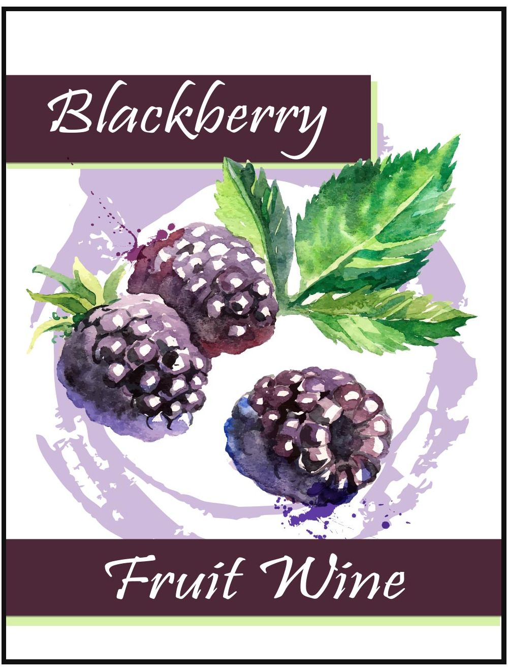 30 count Professional Blueberry Fruit Wine Labels With Purple PVC 