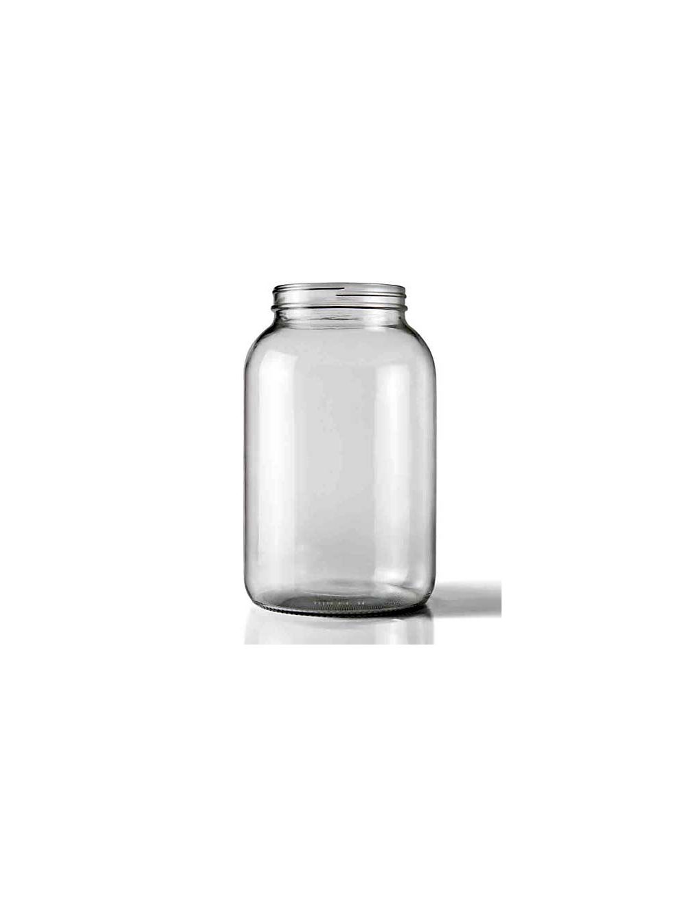 North Mountain Supply 1 Gallon Glass Wide-Mouth Fermentation/Canning Jar With 110mm White Metal Lids Case of 4 