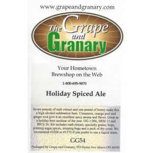 Holiday Spiced Ale- G & G